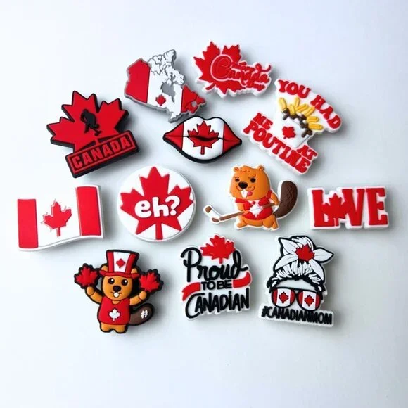 Canada Crocs Charms Cute Shoe Charm PVC Charms Canada Themed Canada  flag